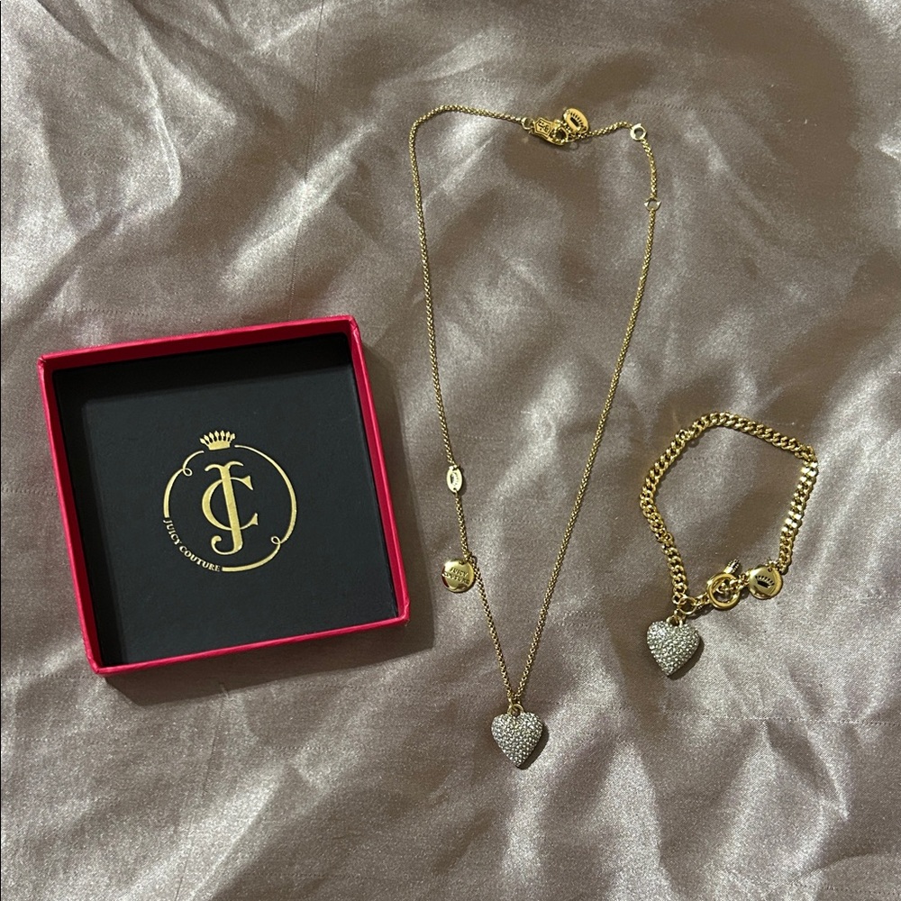 Elegant Gold and Silver Heart Wish Jewelry Set